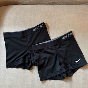 Set of 2 Nike Pro Women's Black Athletic Shorts